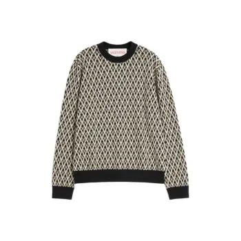Valentino Toute La V Jacquard Crewneck Jumper