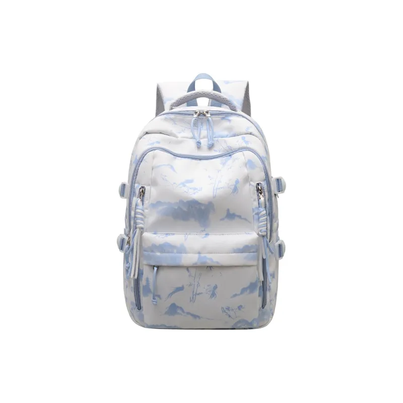 Single Warehouse Nylon Backpack Unisex Black/Burgundy/Green/Sky Blue/Pink-0
