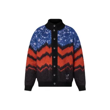 LOUIS VUITTON 2010s Logo Chunky Wool Cardigan