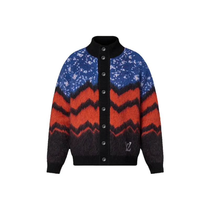 LOUIS VUITTON 2010s Logo Chunky Wool Cardigan-0