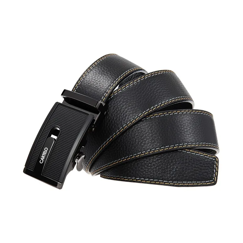 CARTELO Top Grain Cow Leather Belts Men's Width 3.5CM-2
