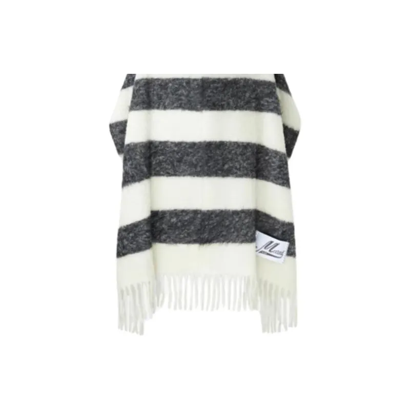 MARNI Alpaca Shawls Unisex Gray White-1
