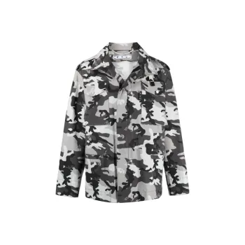 OFF WHITE Camouflage All Over Logo Print Jacket