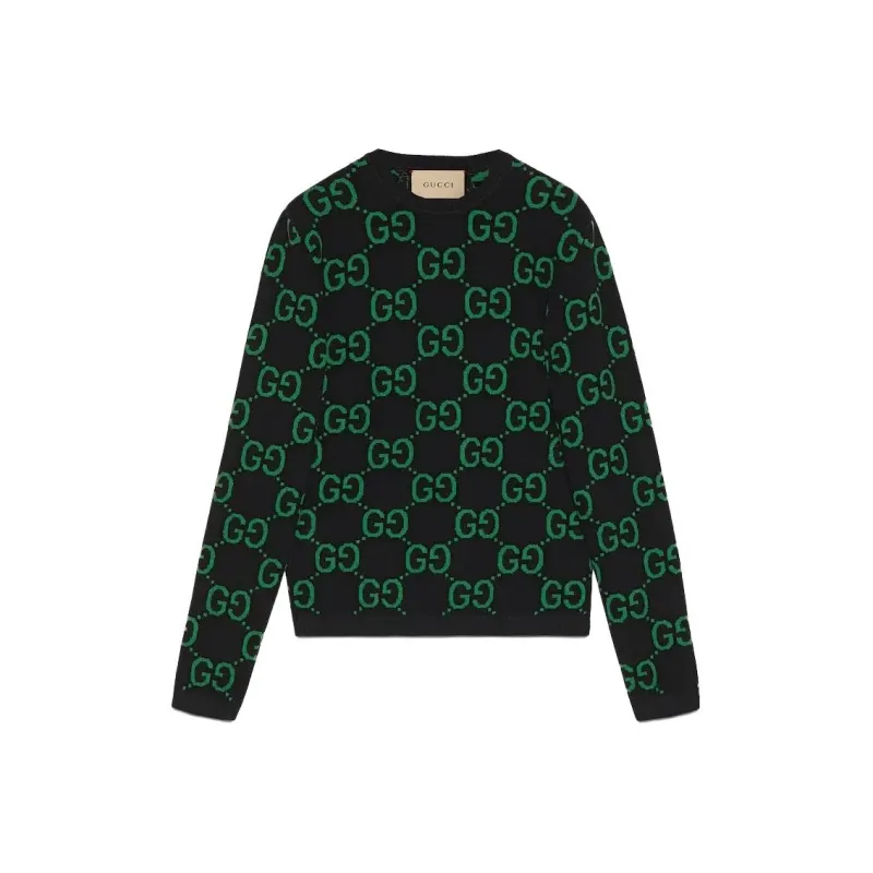 GUCCI Gg Monogram Crewneck Knitted Jumper-4