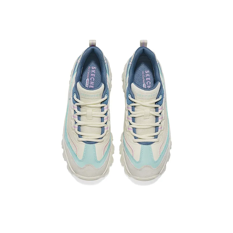 Skechers Street Anti Slip Wear Resistant Low Top Casual Shoes Women's White Blue Gray-3