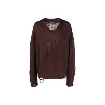 Misbhv Logo Intarsia Distressed Sweater
