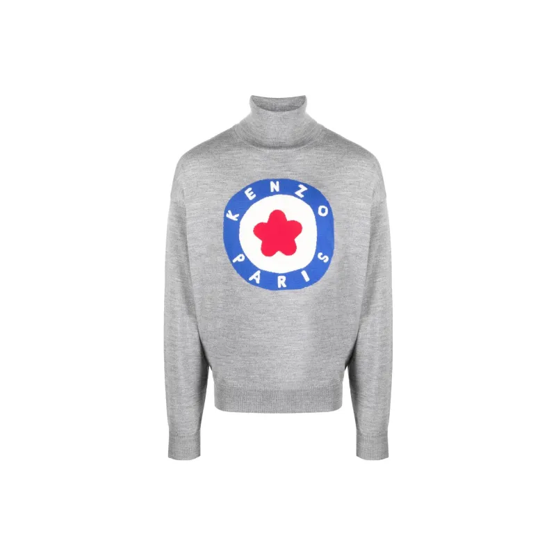 KENZO Roll Neck Logo Intarsia Knitted Jumper-0