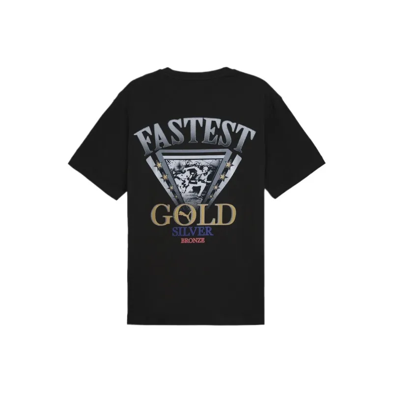 PUMA GRAPHICS Fastest T Shirt Unisex Black-1