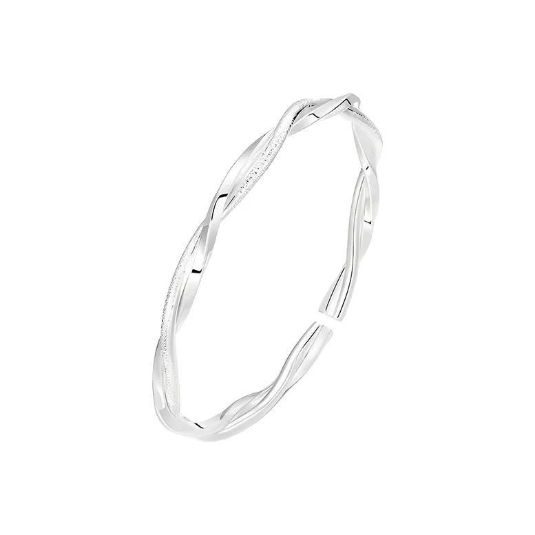 QIANCHANG 999 Fine Silver Bangles Women's-1