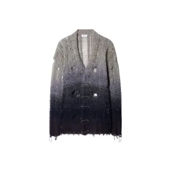 OFF WHITE Distressed Knitted Cardigan