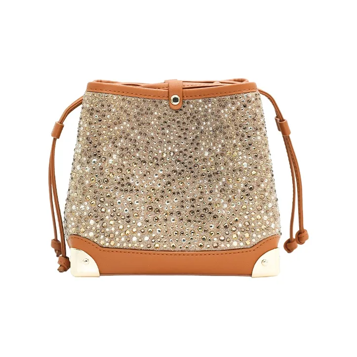URANOLITH Cow Split Leather Bucket Bags Crossbody Bag, Shoulder Bag Women's Amber Yellow-2