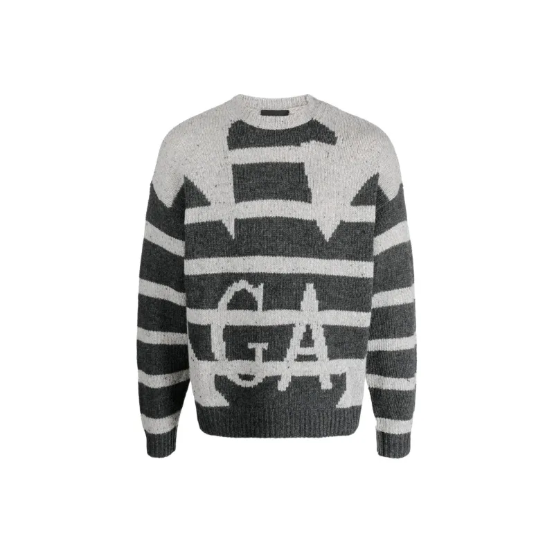 EMPORIO ARMANI Logo Intarsia Knit Crewneck Jumper-7