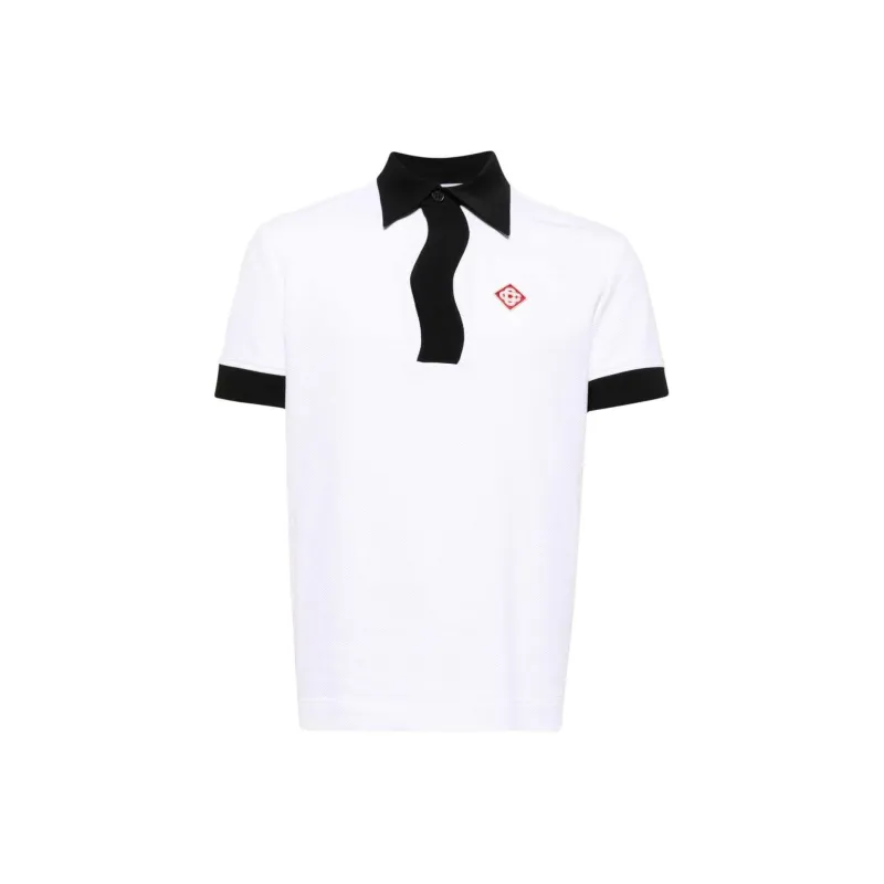 CASABLANCA Memphis Logo Patch Polo Shirt-0