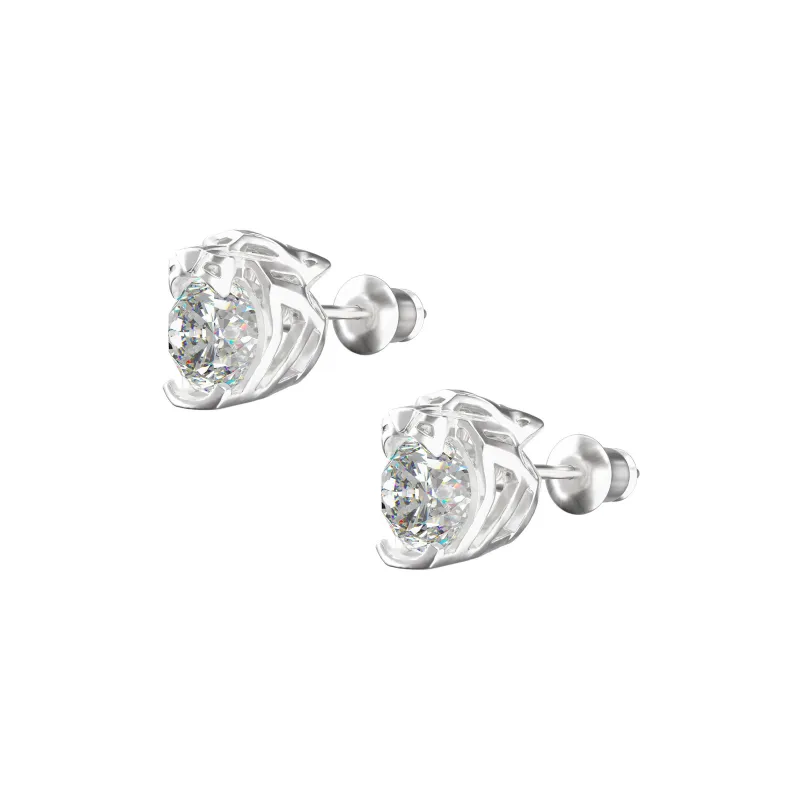 ICEGANG S925 Silver Stud Earrings Unisex-3