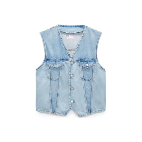 Barbie X ZARA X Barbie Co-brand Tank Tops Men Blue