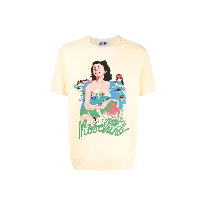 MOSCHINO T Shirts Men Light Yellow-0