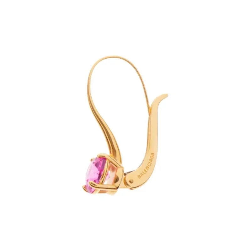 Balenciaga Recycled Brass, Cubic Zircon, Stainless Steel Earrings Women's Gold-2
