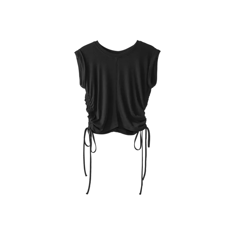 Fstudio Korean Style Minimalist High Rise Slimming Shirring Sleeveless T Shirt Women's-1