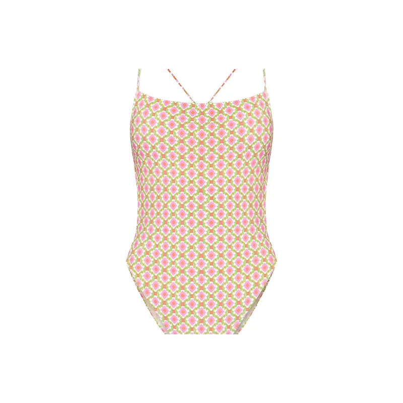 TORY BURCH Patterned Cross-strap Swimsuit-1
