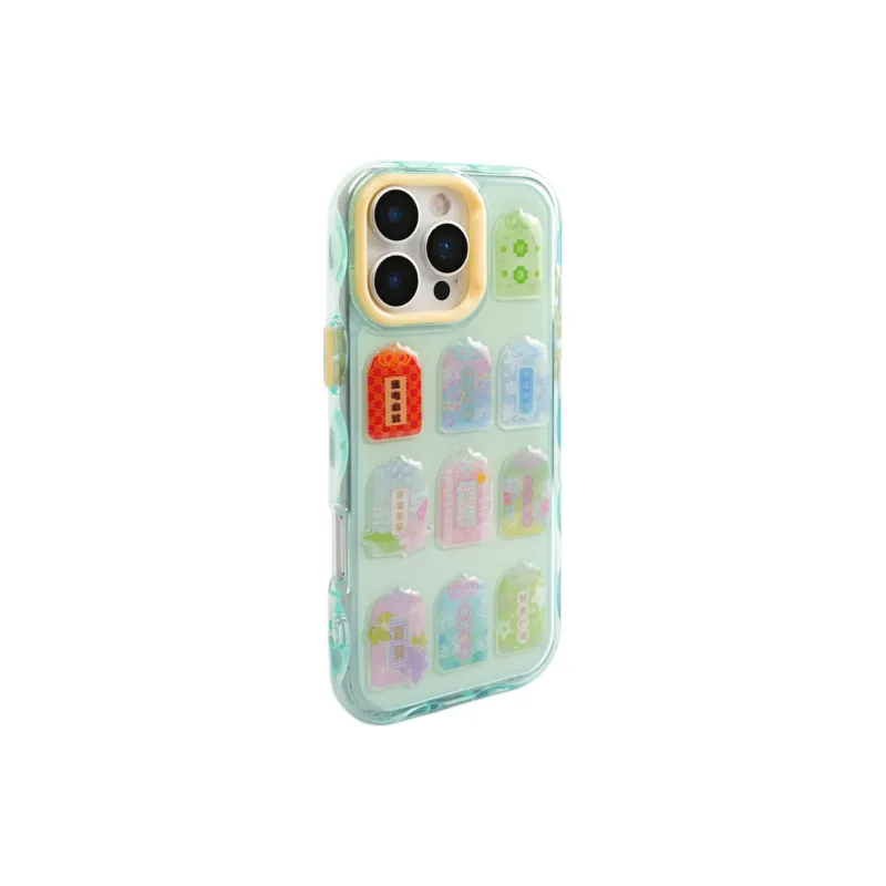 Wei Xin Acrylic Material 3D Effect Amulet Sticker Phone Cases Compatible With IPhone 16/15 Pro Max/Apple 13/14 Pro/Max-3