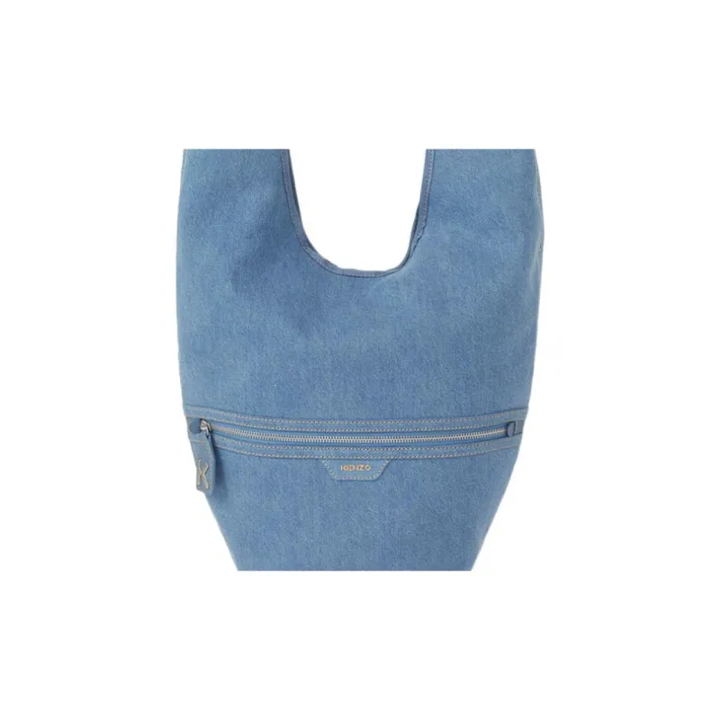 KENZO Denim Tote Bag, Shoulder Bag Large Size Women's Denim Blue-4