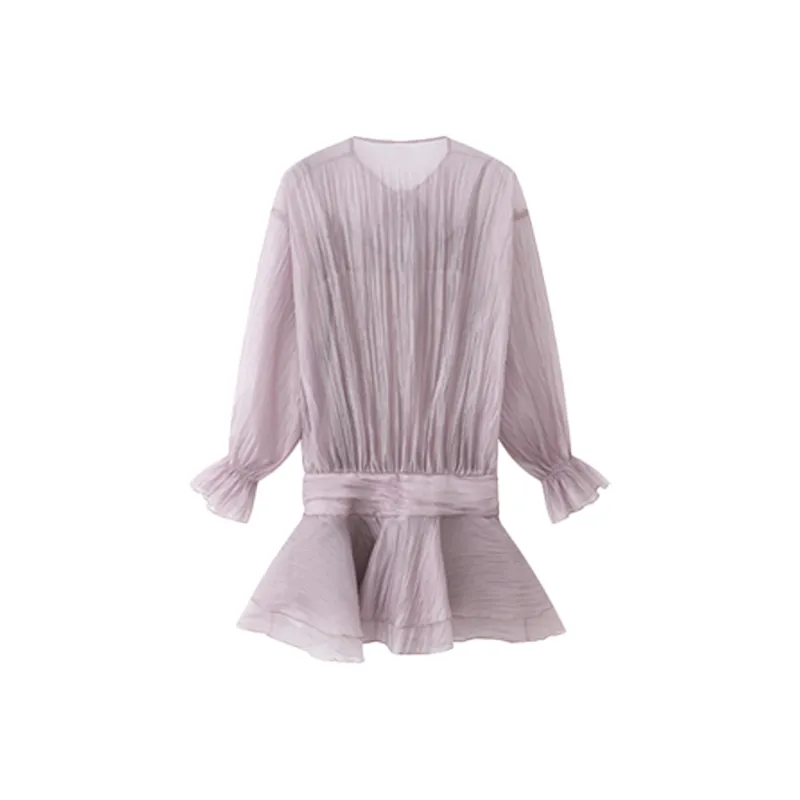 LEMON FAIRY Long Sleeved Dress Women's Purple-1