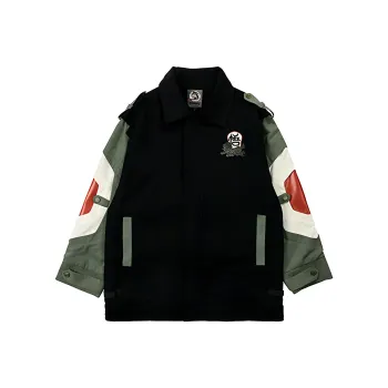 WOOKONG Loose Fit Jacket Men's Black Green Multicolor