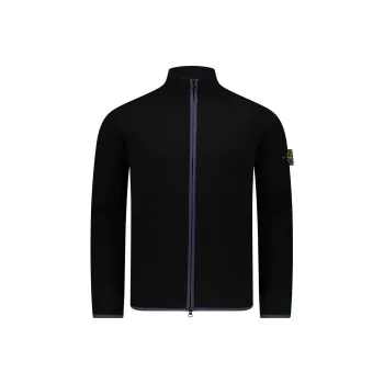 STONE ISLAND Compass Patch High Neck Zipped Cardigan