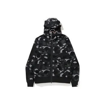 A BATHING APE Gradation Camo Shark Mask Wide Zip Hoodie