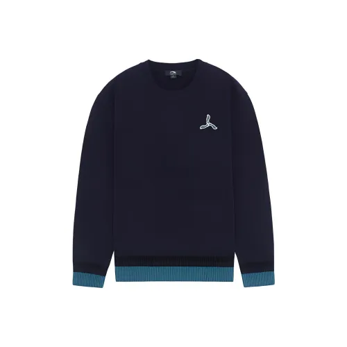 LI NING 1990 Classic Collection Knitwear Men Dark Marine Blue