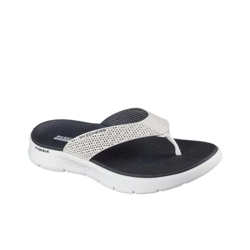 Skechers Go Walk Fle Slip Resistant Flip Flops Women's White Black-2