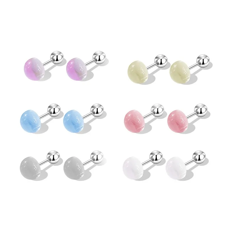 Shiban Titanium Steel Stud Earrings Women's-15