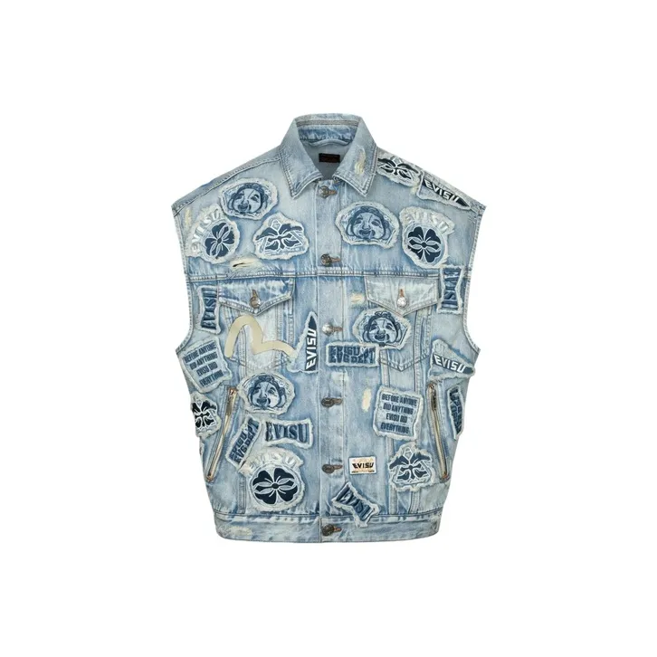 EVISU Tank Tops Men Denim Blue-0