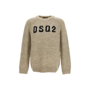 DSQUARED 2 Logo Intarsia Knit Crewneck Jumper