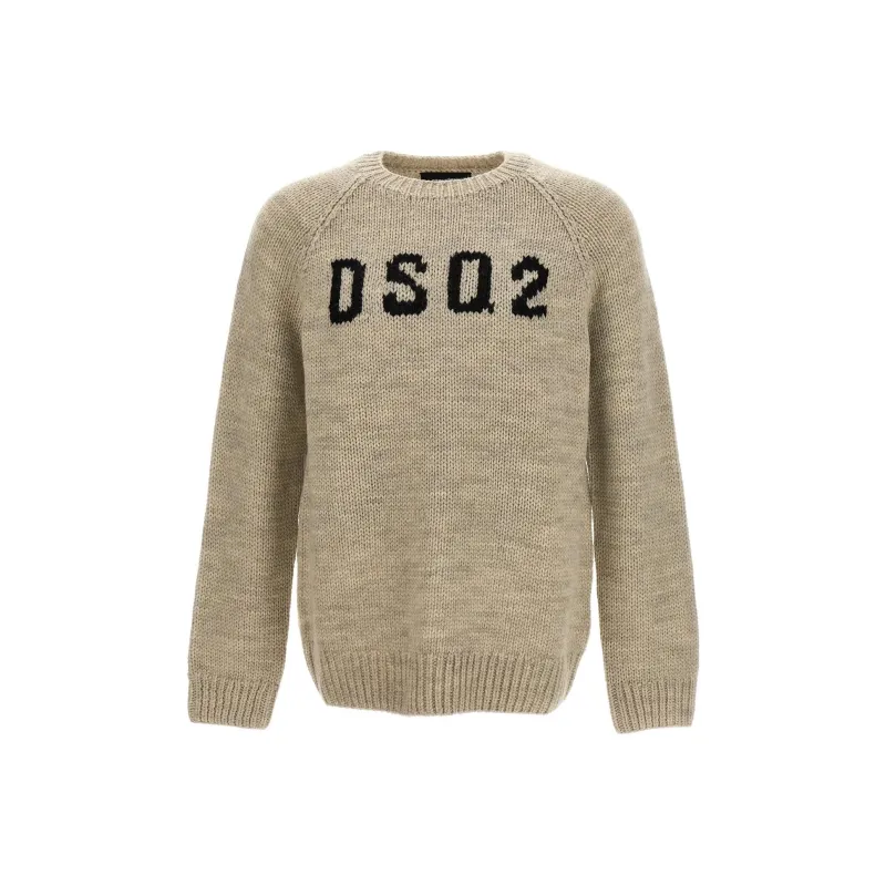 DSQUARED 2 Logo Intarsia Knit Crewneck Jumper-0