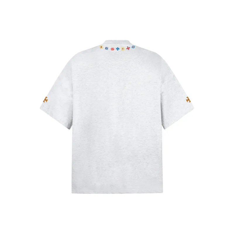 KIRHNE T Shirt Unisex White Gray-4