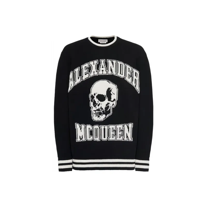 Alexander McQueen Logo Intarsia Crewneck Jumper-0