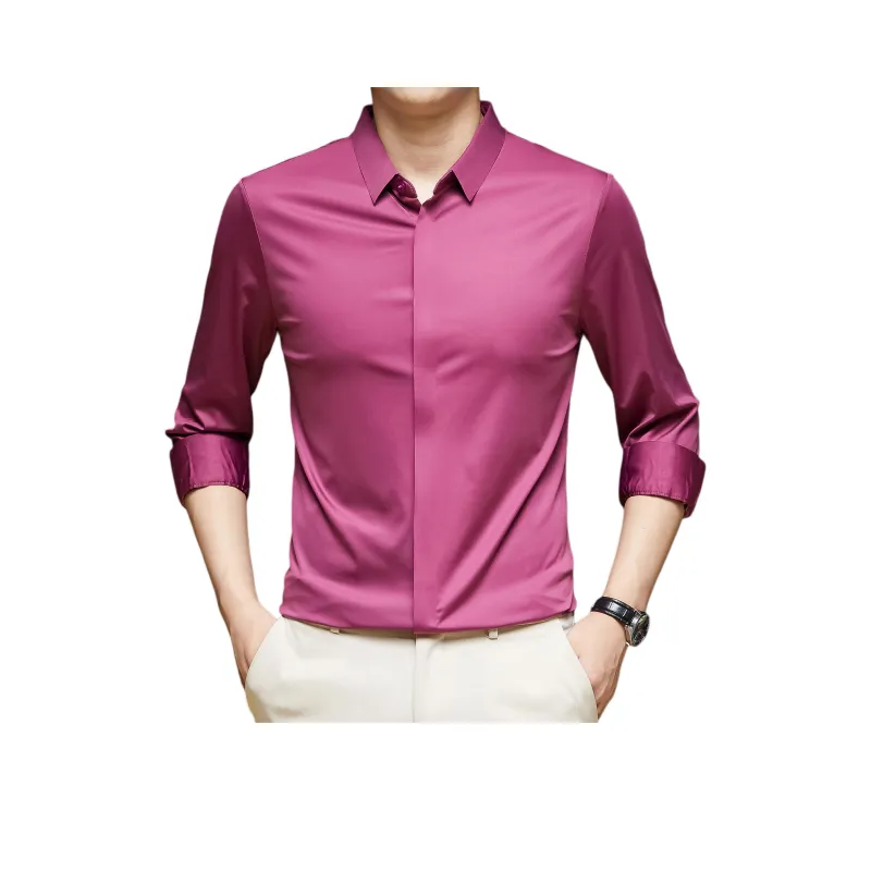 PIERRE CARDIN Shirt Men's Burgundy-18