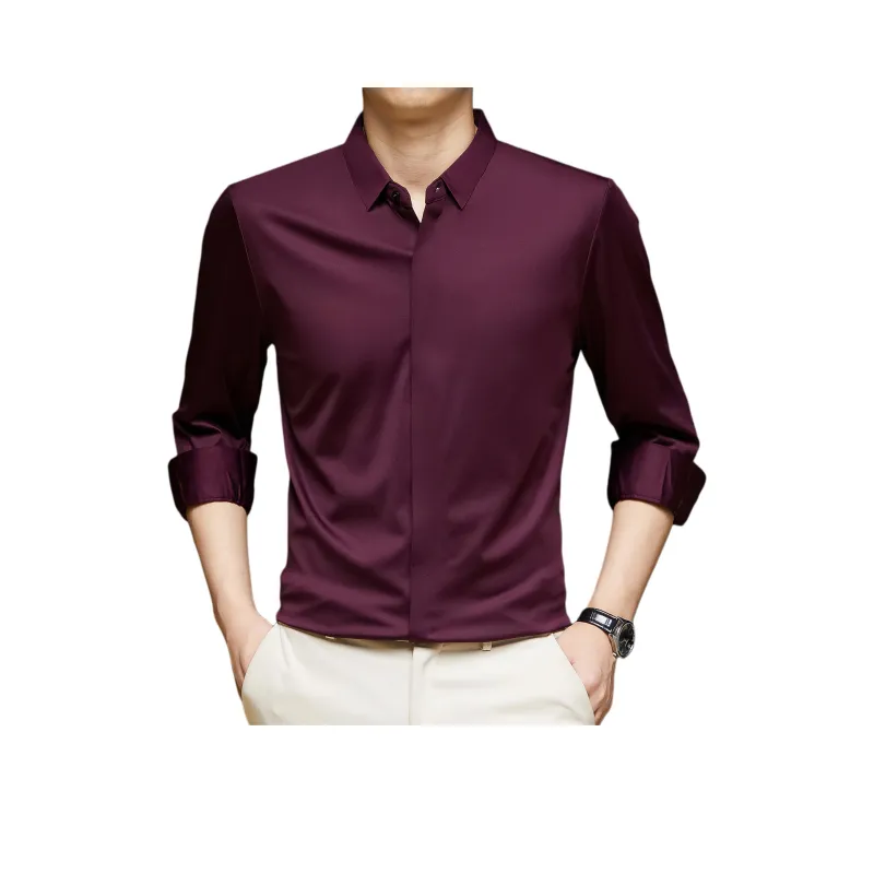 PIERRE CARDIN Shirt Men's Burgundy-20