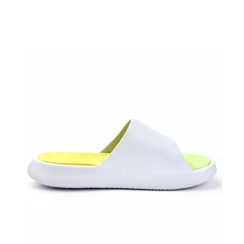 PEAK Quiet Slip Resistant Abrasion Resistant Slide Slippers Men's White Green Yellow-2