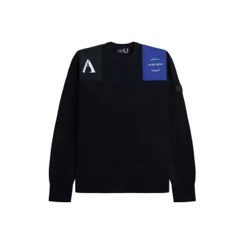 FRED PERRY Patch details Wool Jumper