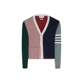 THOM BROWNE Colour block Wool Cardigan