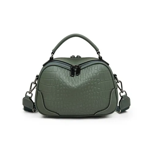 Old Man's Head Cow Leather With Synthetic Leather Handbag Women's Multicolor