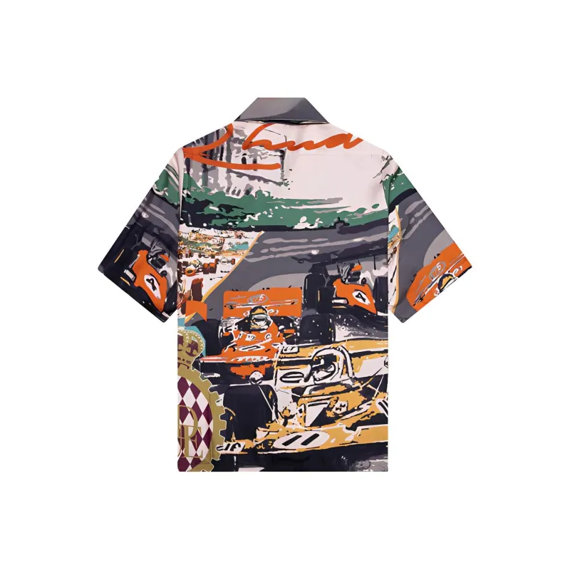 RHUDE Silk Racing Short Sleeve Button Up-1