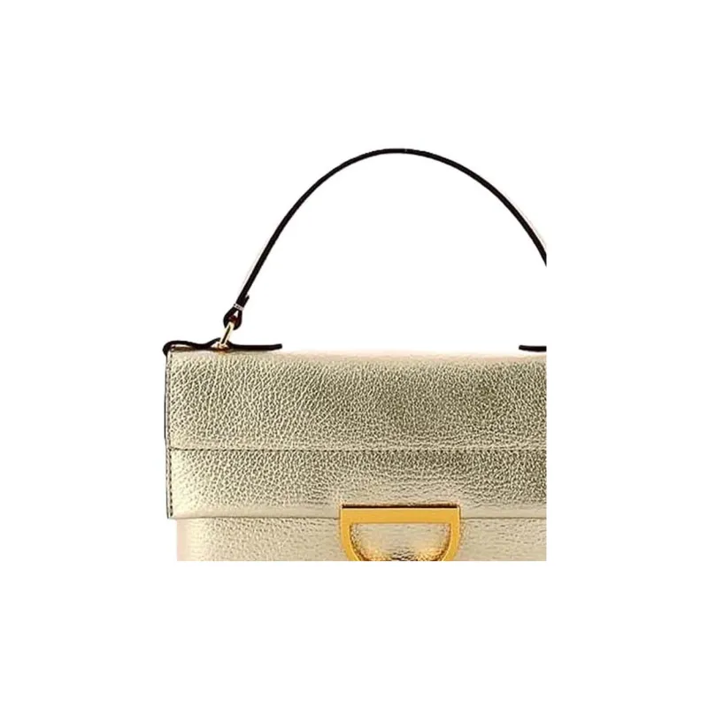 COCCINELLE Calfskin Shoulder Bag Crossbody Bag Handbag Mini Women's Light Gold-4