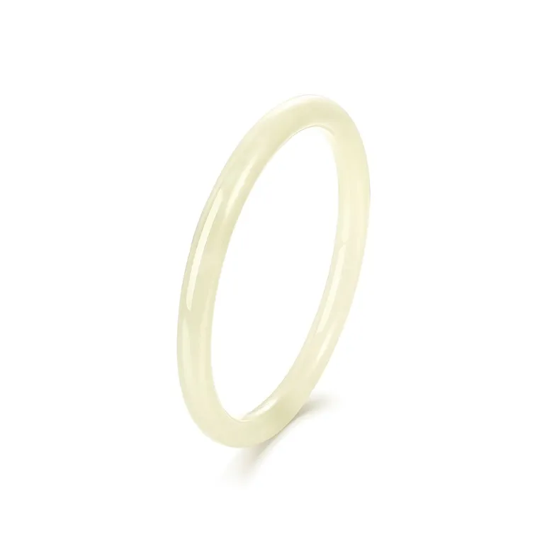 Mokinggran Hetian Jade Bangles Pale Greenish White Jade Women's-0