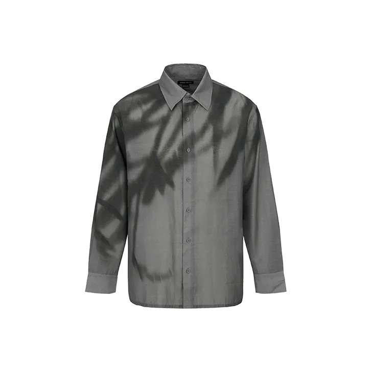 URBAN REVIVO Shirts Men Pitch Black Gray With Print-0