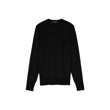 VERSACE Logo Embroidered Crewneck Knitted Jumper