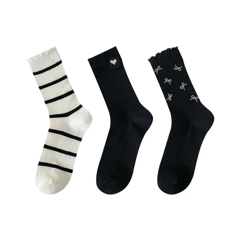 MIIOW Mid Calf Socks Women's 3 Pack-21