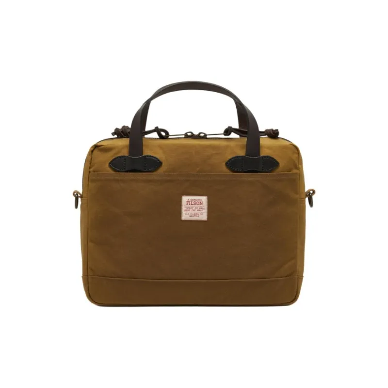 Filson Cotton One Shoulder Handbag Men's Dark Brown-1